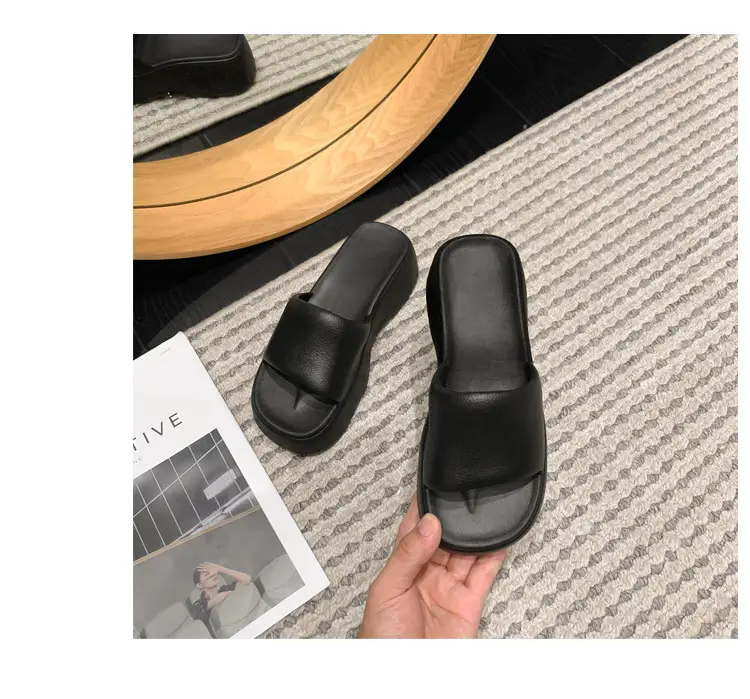 Thick-Soled Slippers for Women, European and American Style, Trendy Outdoor Summer Casual Internet Celebrity Style, One-Line Eva Sandals, Ins Style — feature 32
