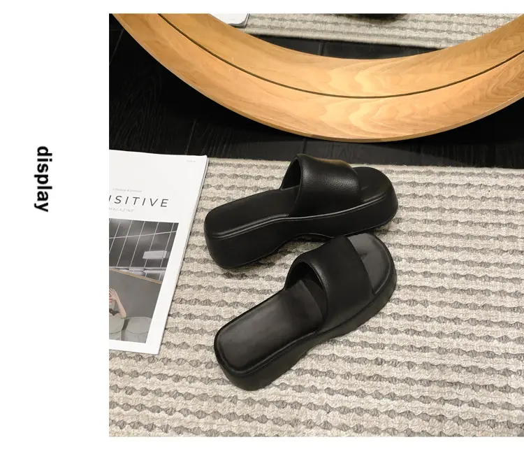 Thick-Soled Slippers for Women, European and American Style, Trendy Outdoor Summer Casual Internet Celebrity Style, One-Line Eva Sandals, Ins Style — feature 33