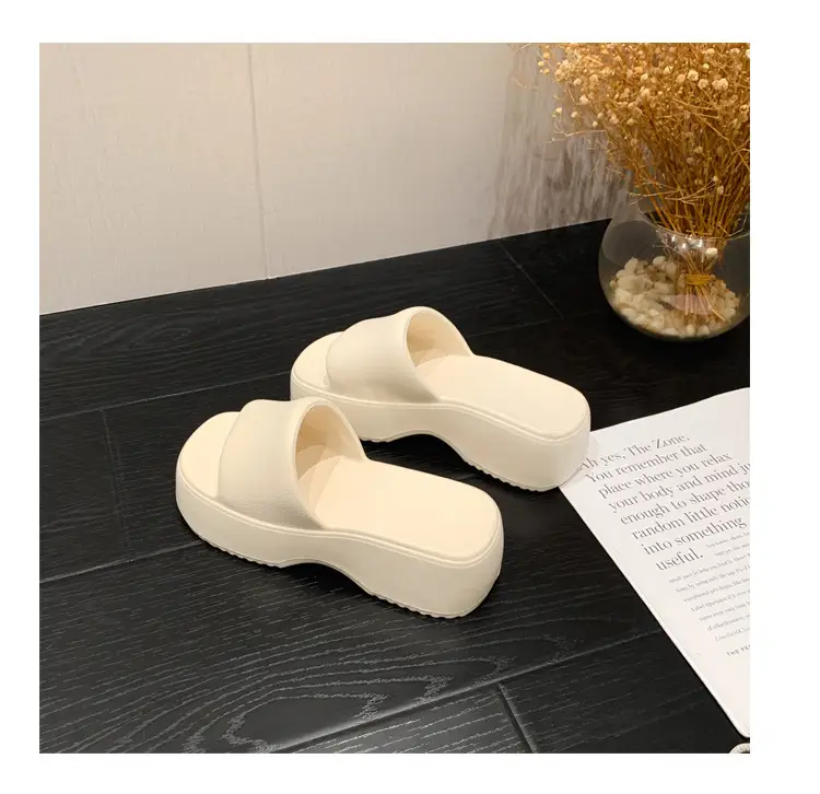 Thick-Soled Slippers for Women, European and American Style, Trendy Outdoor Summer Casual Internet Celebrity Style, One-Line Eva Sandals, Ins Style — feature 38