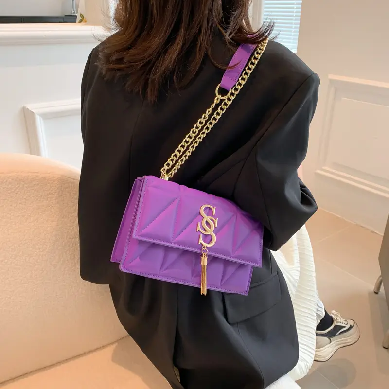 Pink Quilted Shoulder Bag for Women 2023 - Image 8