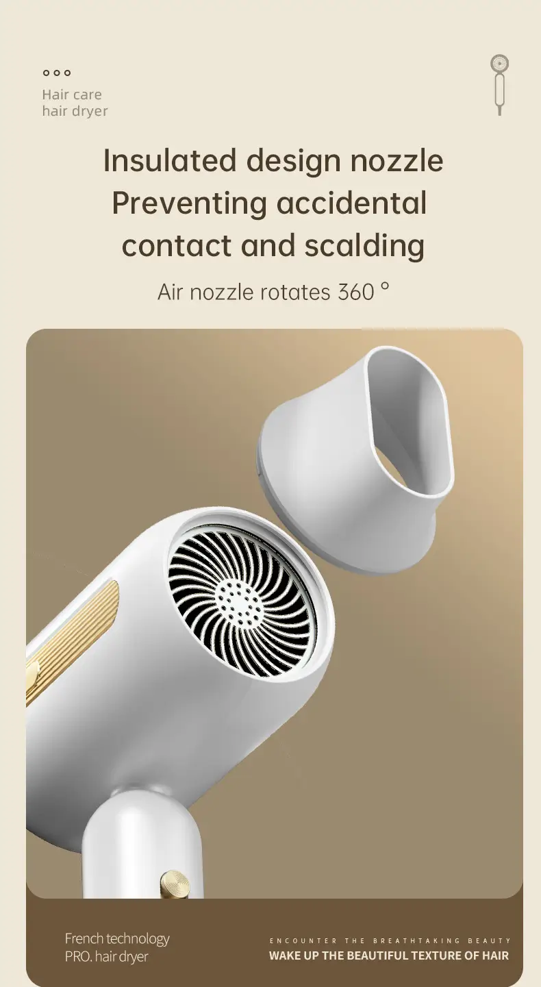 1200W Cross-Border Hair Dryer Cream Yellow — feature 25