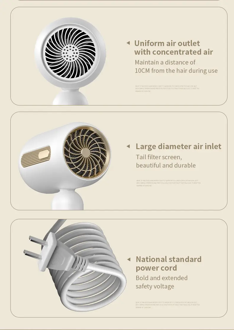 1200W Cross-Border Hair Dryer Cream Yellow — feature 26