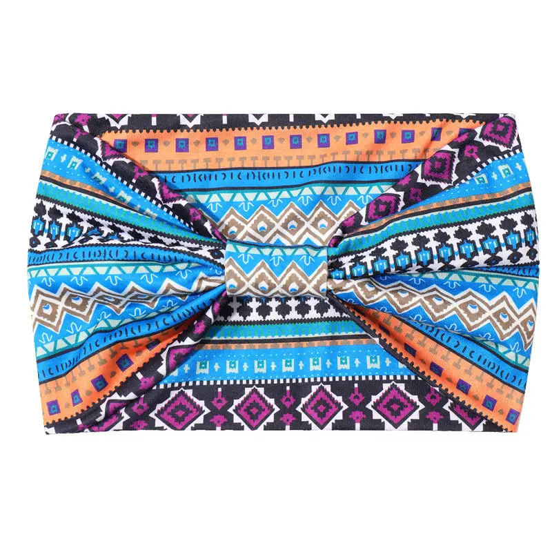 New Bohemian Printed Yoga Hair Band Wide Elastic Headband - Image 15