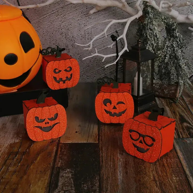 Halloween Pumpkin Lanterns Portable Night Lights for Kids