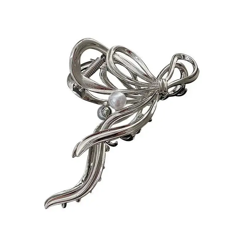 2023 New Pearl Wave Shark Clip High Sense Back Head Large Women's Internet Celebrity Summer Hairpin