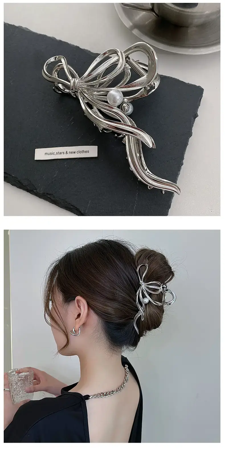2023 New Pearl Wave Shark Clip High Sense Back Head Large Women's Internet Celebrity Summer Hairpin — feature 8
