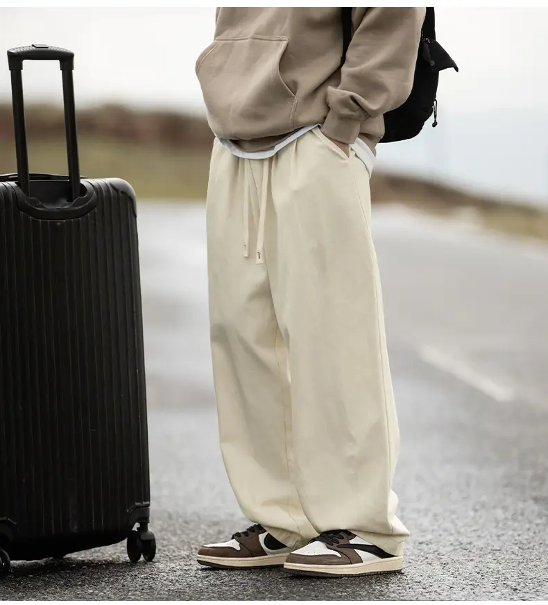 Pure Cotton Sand-Washed Straight Leg Drape Pants 2025 — feature 13