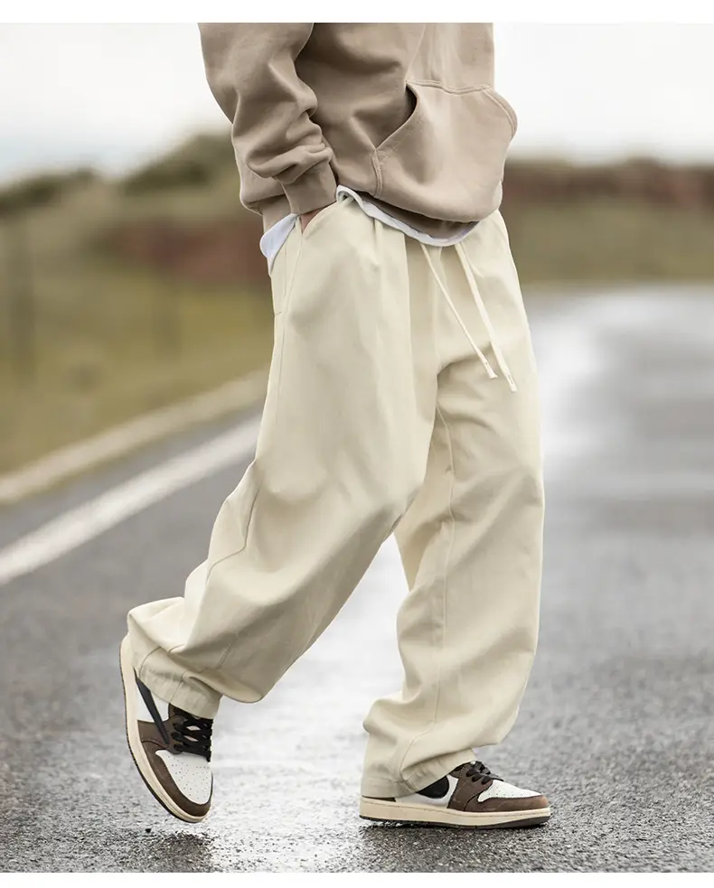Pure Cotton Sand-Washed Straight Leg Drape Pants 2025 — feature 14