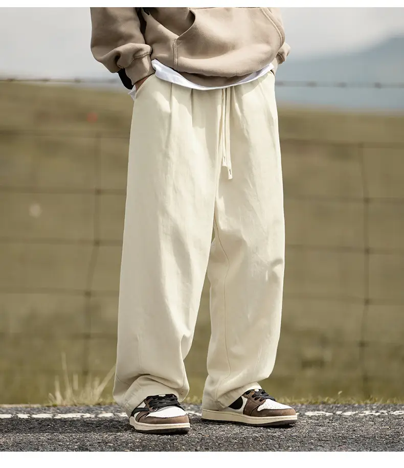 Pure Cotton Sand-Washed Straight Leg Drape Pants 2025 — feature 16