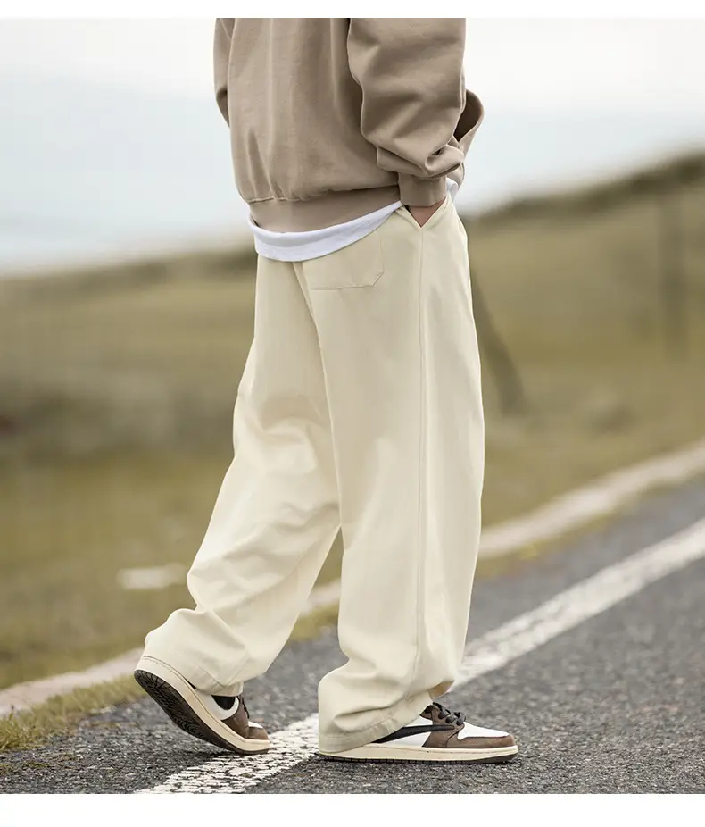 Pure Cotton Sand-Washed Straight Leg Drape Pants 2025 — feature 17