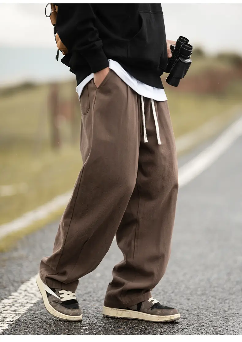 Pure Cotton Sand-Washed Straight Leg Drape Pants 2025 — feature 18