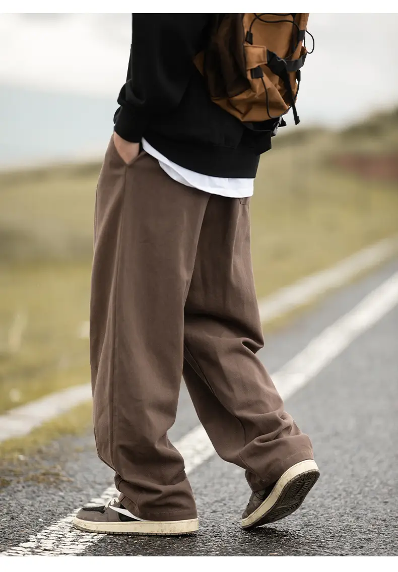 Pure Cotton Sand-Washed Straight Leg Drape Pants 2025 — feature 19