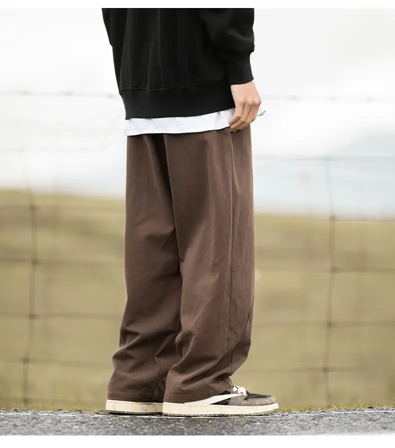 Pure Cotton Sand-Washed Straight Leg Drape Pants 2025 — feature 21