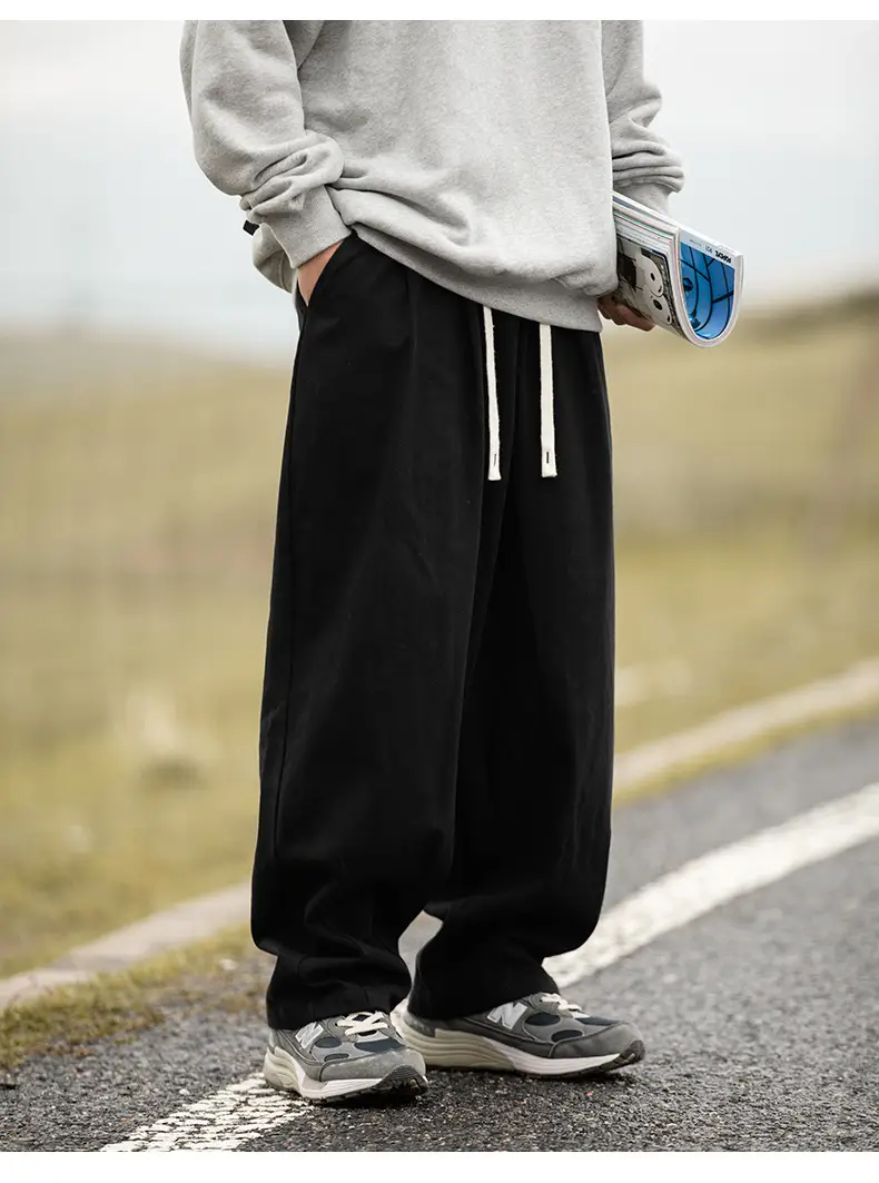 Pure Cotton Sand-Washed Straight Leg Drape Pants 2025 — feature 22