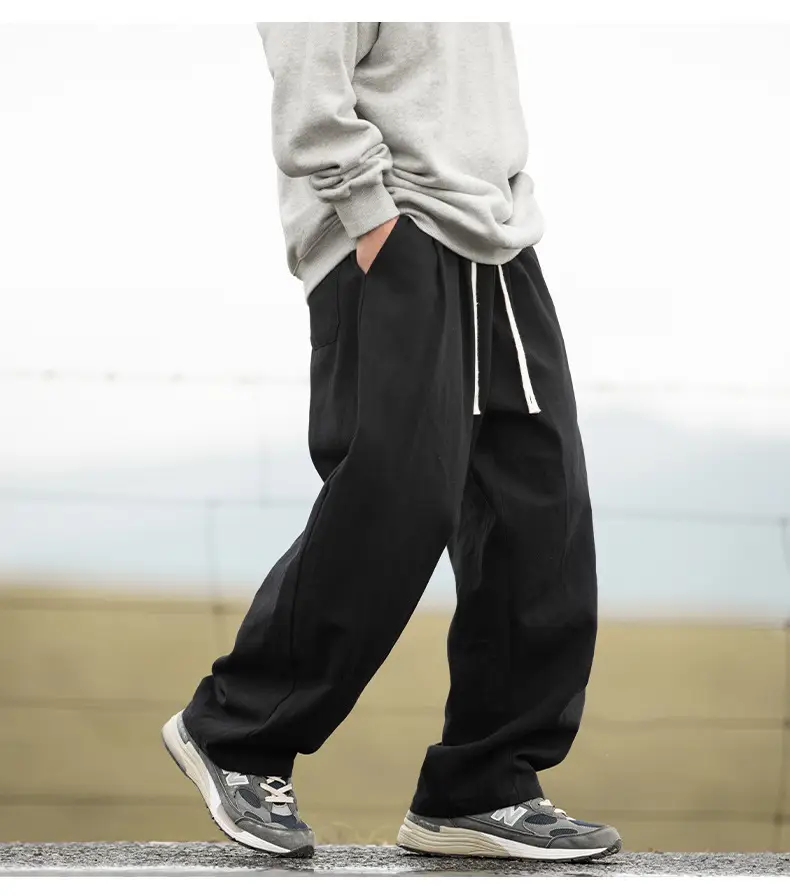 Pure Cotton Sand-Washed Straight Leg Drape Pants 2025 — feature 26
