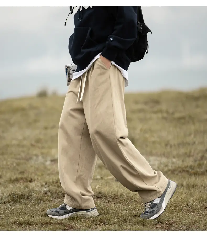 Pure Cotton Sand-Washed Straight Leg Drape Pants 2025 — feature 27
