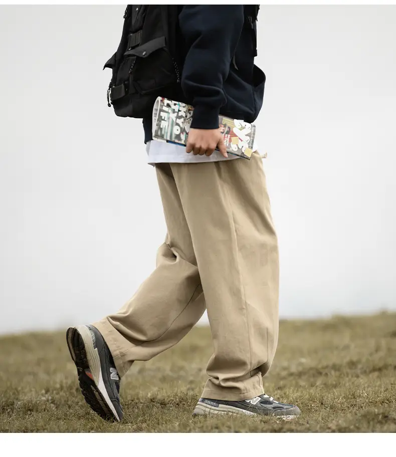 Pure Cotton Sand-Washed Straight Leg Drape Pants 2025 — feature 28