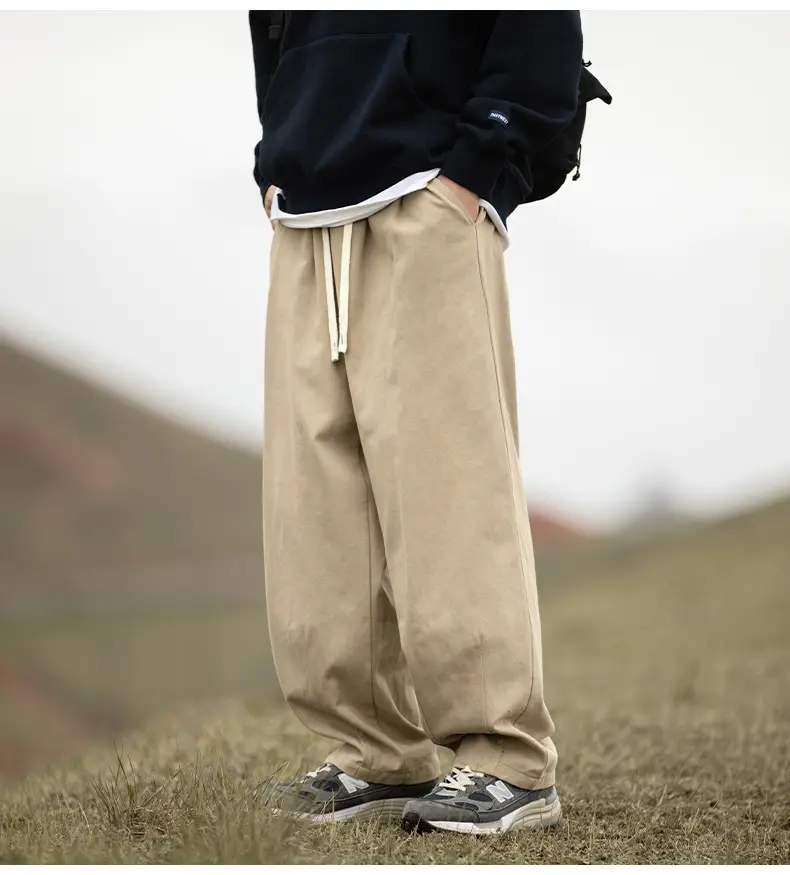 Pure Cotton Sand-Washed Straight Leg Drape Pants 2025 — feature 29