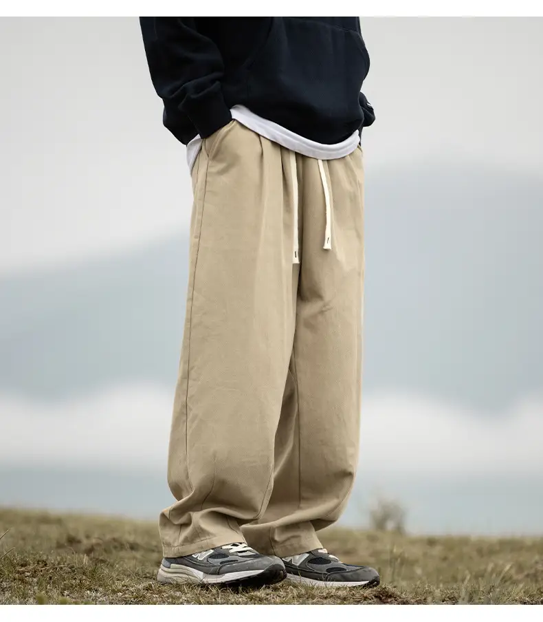 Pure Cotton Sand-Washed Straight Leg Drape Pants 2025 — feature 30