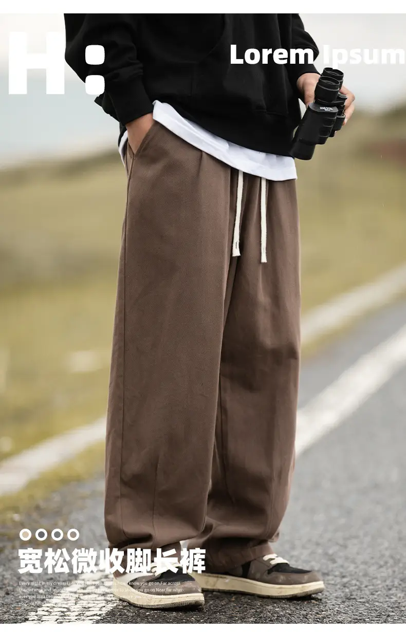 Pure Cotton Sand-Washed Straight Leg Drape Pants 2025 — feature 5