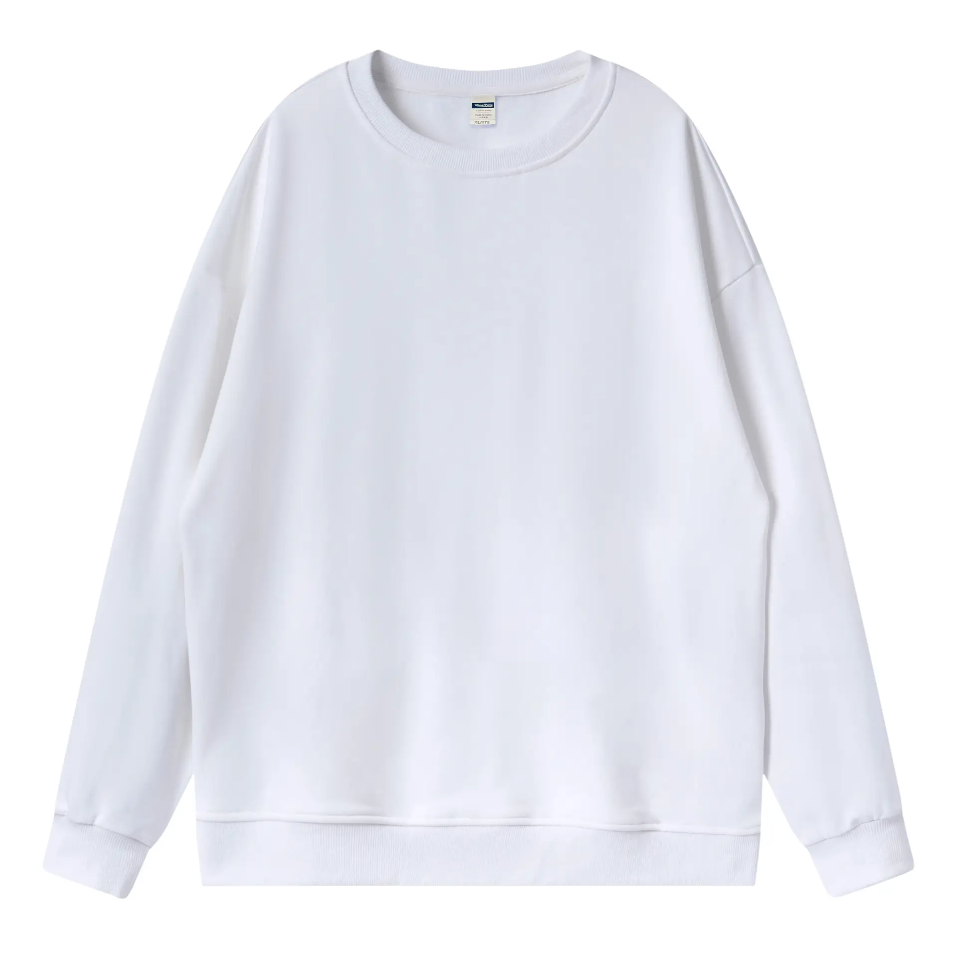 Men Navy Cotton Round Neck Sweater 360g