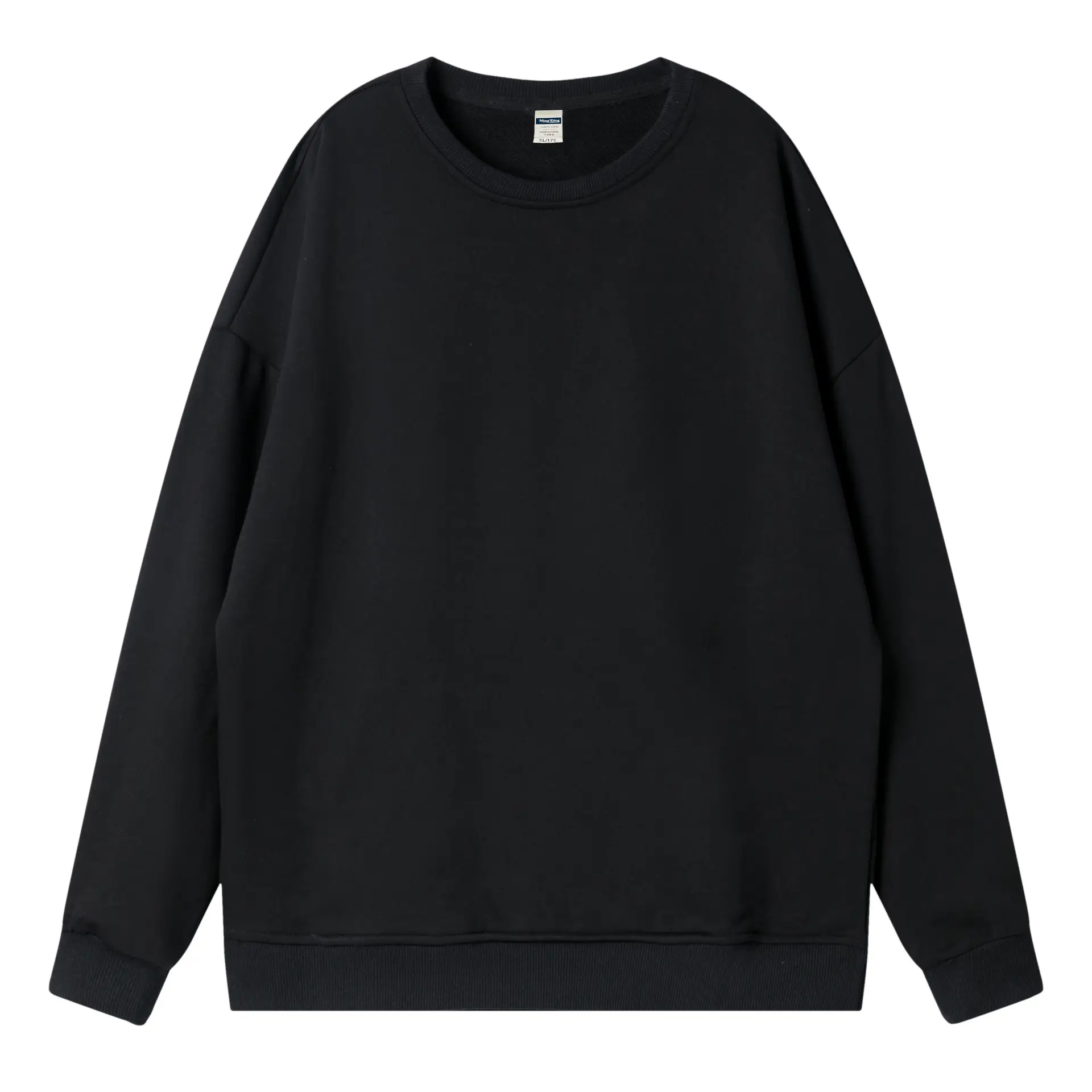 Men Navy Cotton Round Neck Sweater 360g