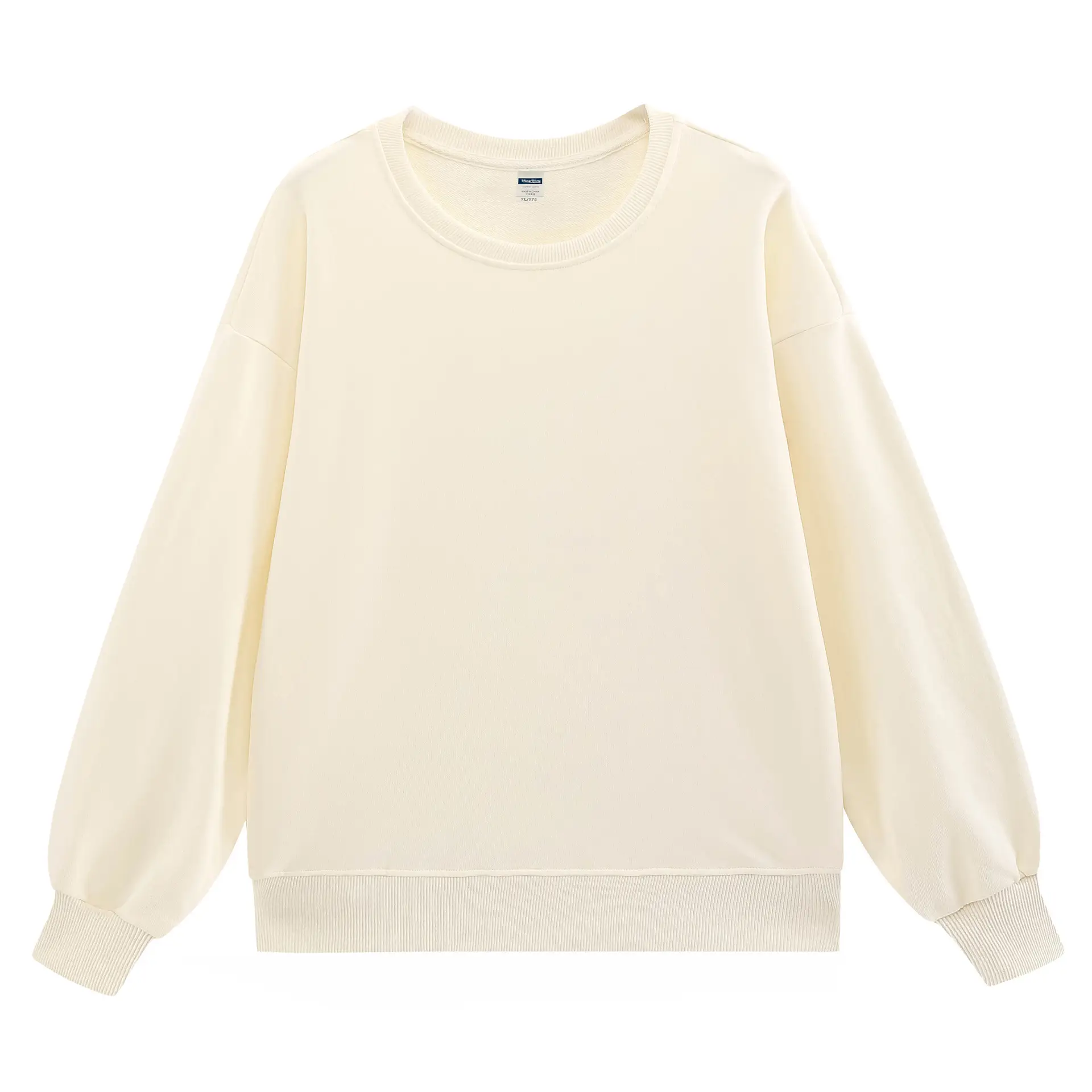 Men Navy Cotton Round Neck Sweater 360g