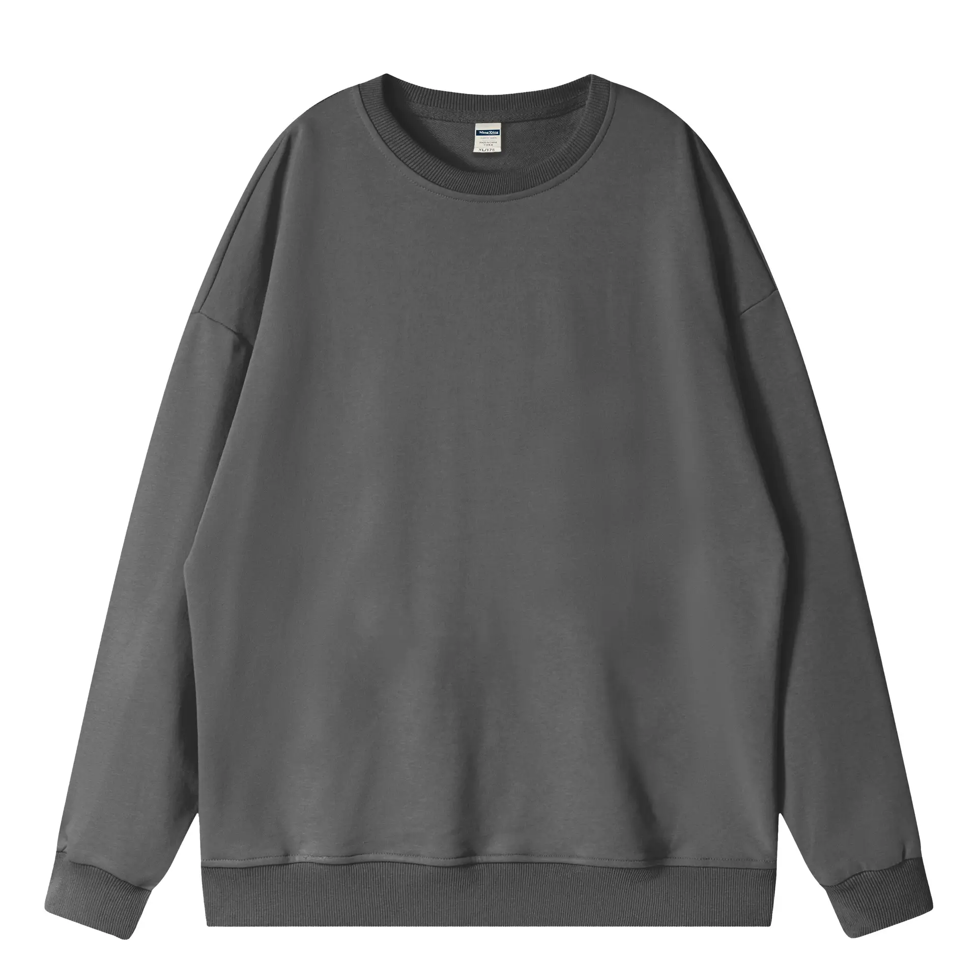 Men Navy Cotton Round Neck Sweater 360g