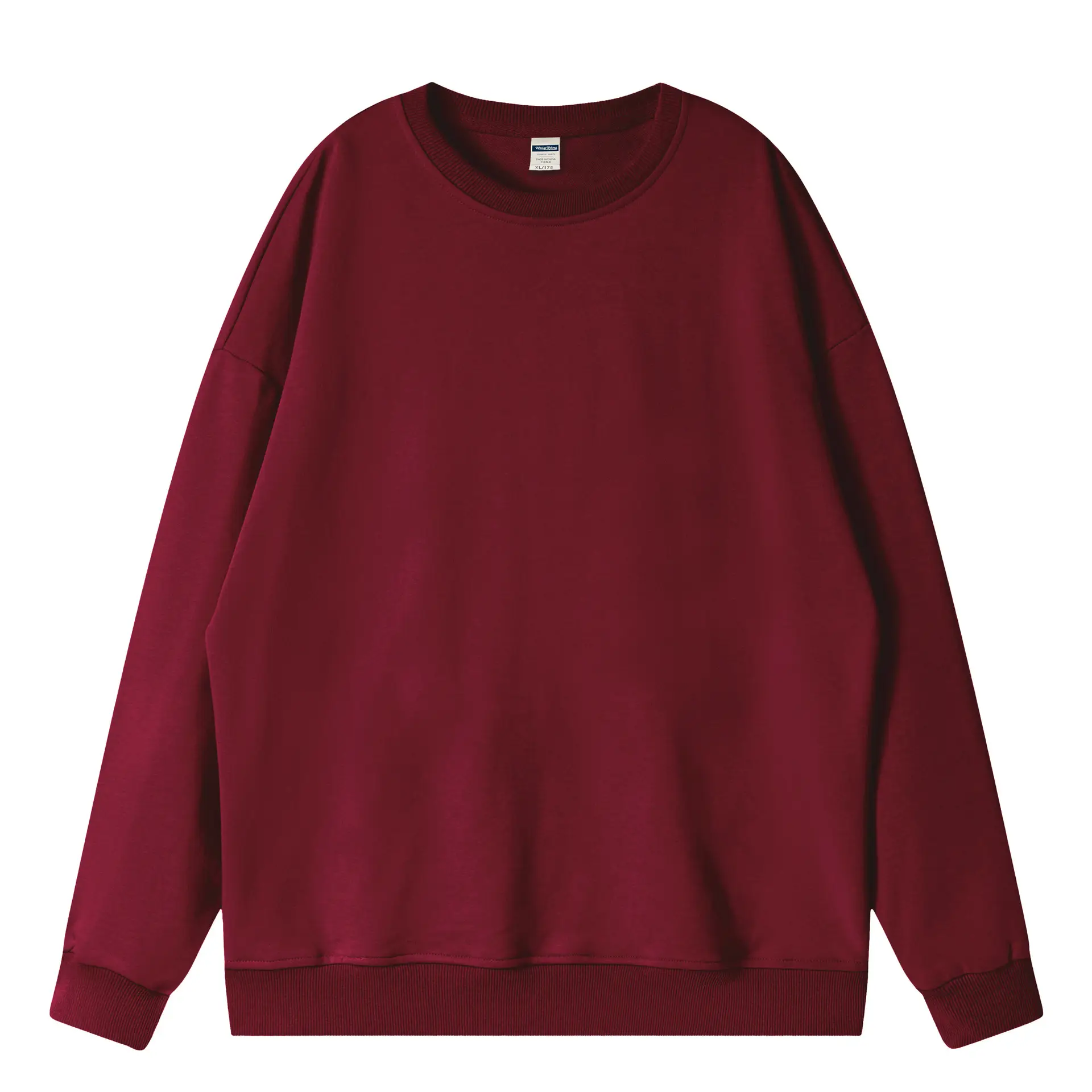 Men Navy Cotton Round Neck Sweater 360g