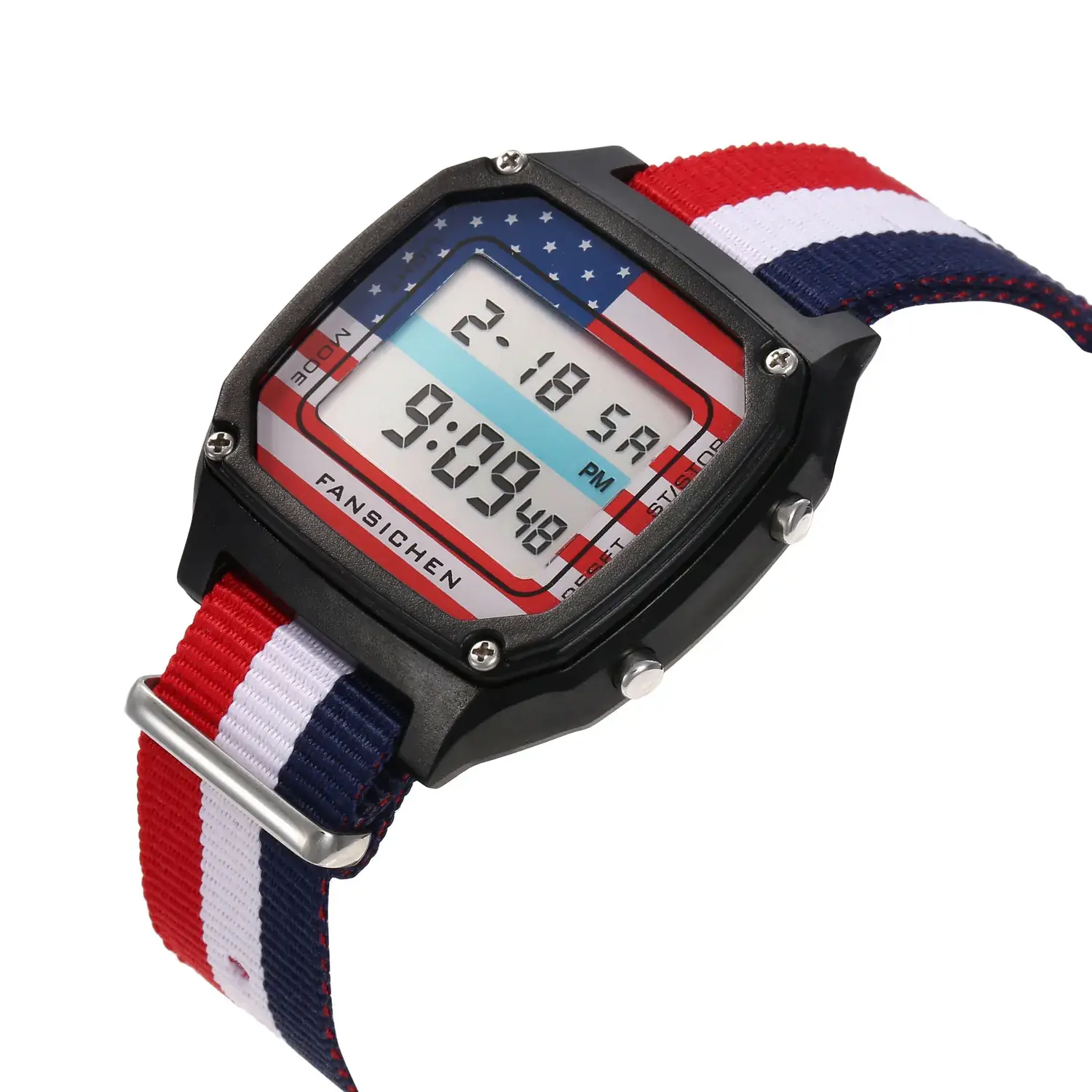 Digital Sports Watch for Men Women Red Blue Strap - Image 8
