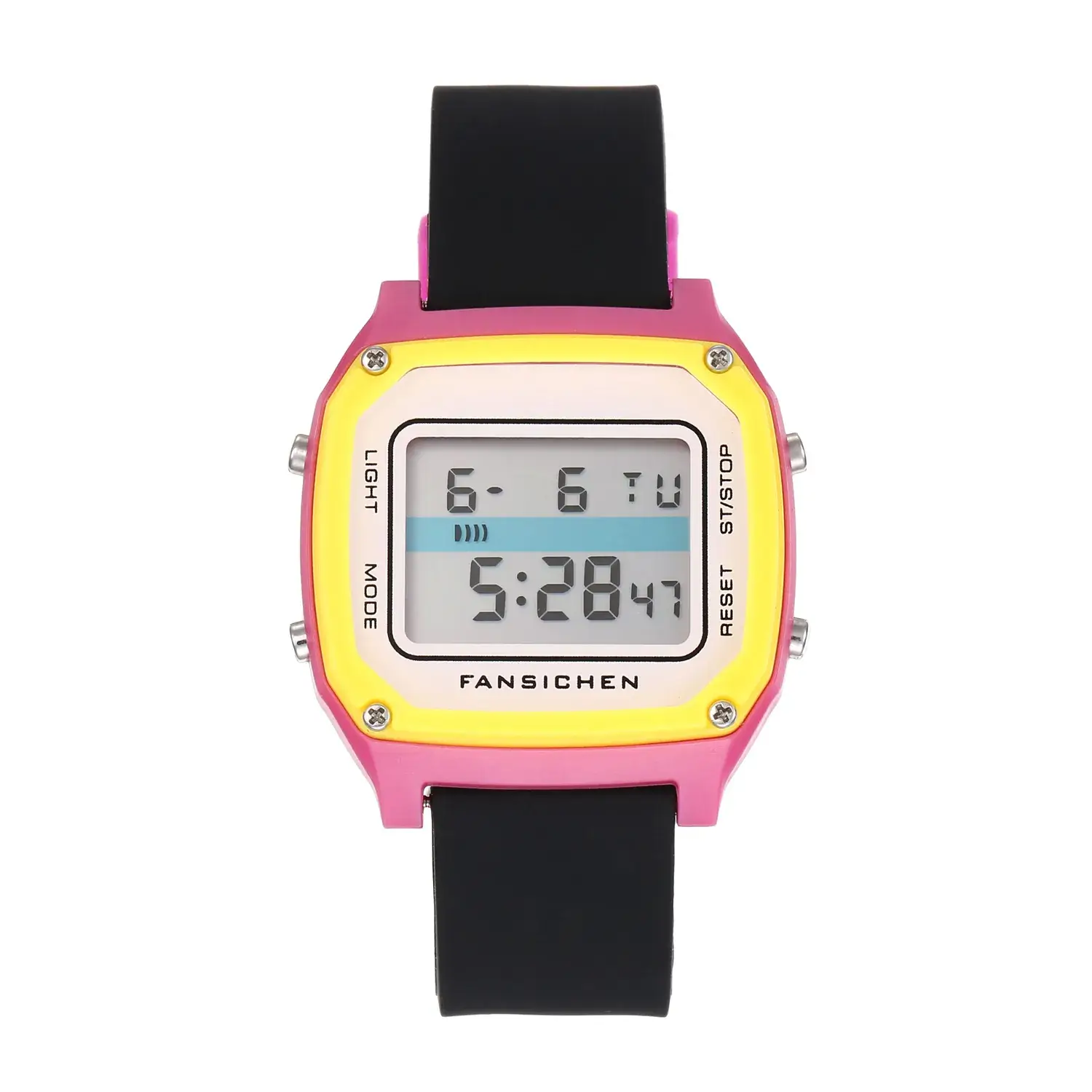 Digital Sports Watch for Men Women Red Blue Strap - Image 2