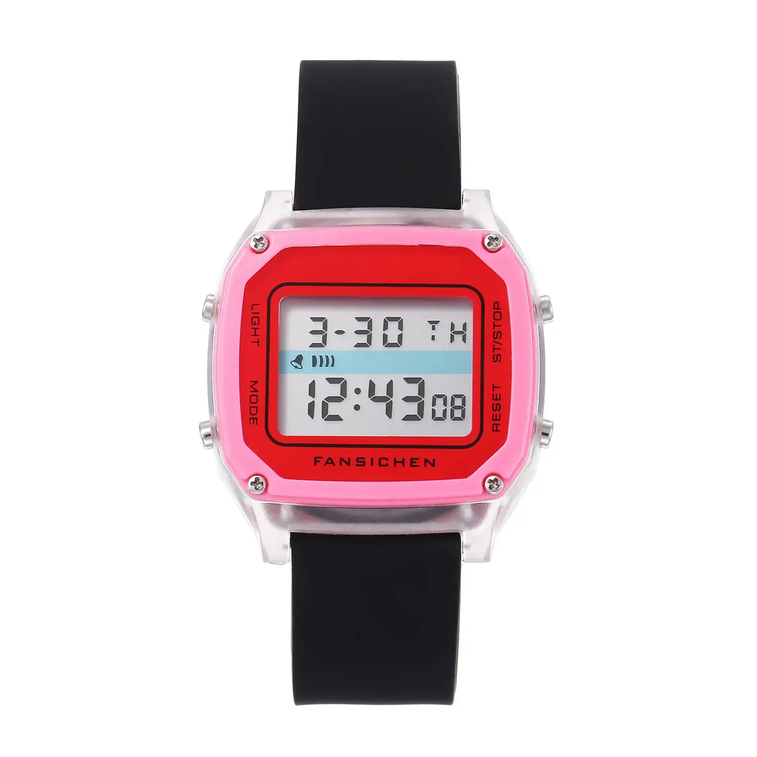 Digital Sports Watch for Men Women Red Blue Strap - Image 3