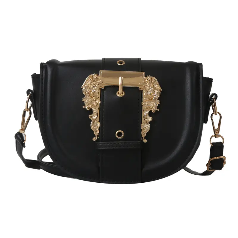 Pink Leather Shoulder Crossbody Bag with Gold Clasp - Image 11