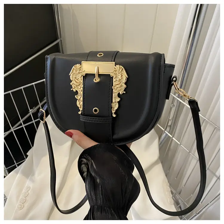 Pink Leather Shoulder Crossbody Bag with Gold Clasp — feature 26