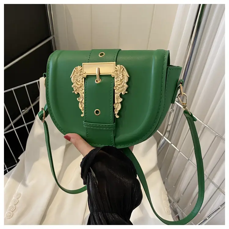 Pink Leather Shoulder Crossbody Bag with Gold Clasp — feature 28