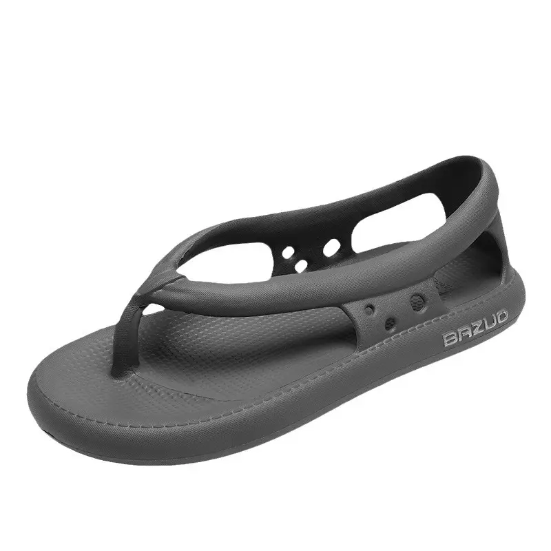 Men Women Cross-Body Heel Flip Flops Grey Non Slip