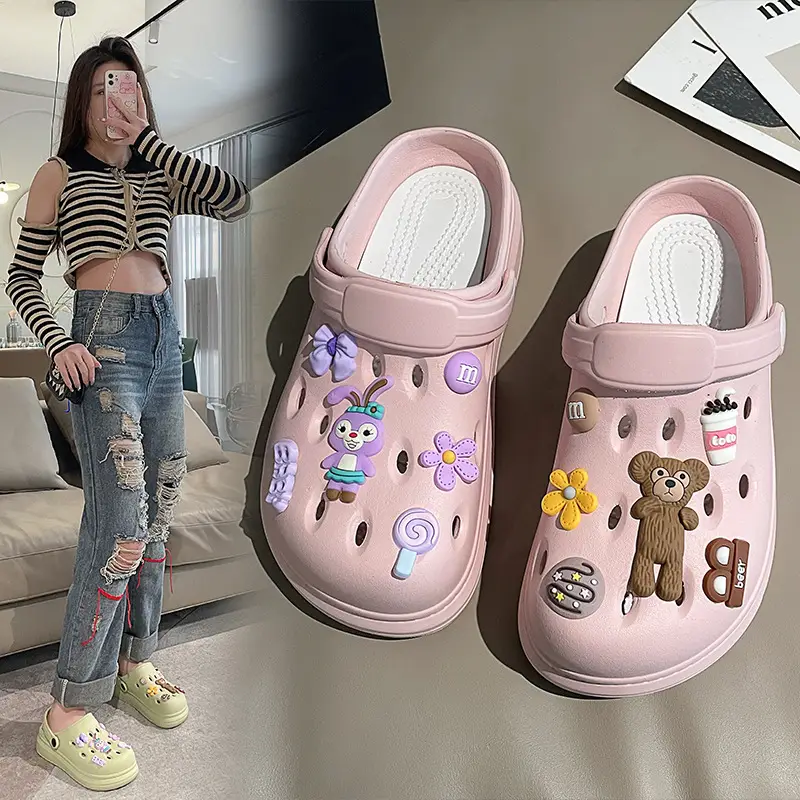 Women's Summer Soft-soled Hole Shoes Outer Wear Couple's Trendy Cute Sandals Hollow-out Sweet Shoes Nurse Slippers - Image 6