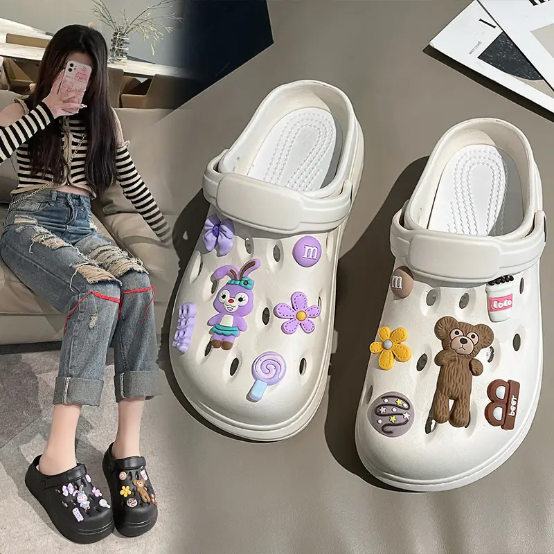 Women's Summer Soft-soled Hole Shoes Outer Wear Couple's Trendy Cute Sandals Hollow-out Sweet Shoes Nurse Slippers - Image 7