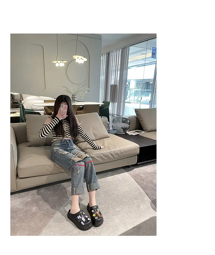 Women's Summer Soft-soled Hole Shoes Outer Wear Couple's Trendy Cute Sandals Hollow-out Sweet Shoes Nurse Slippers — feature 10