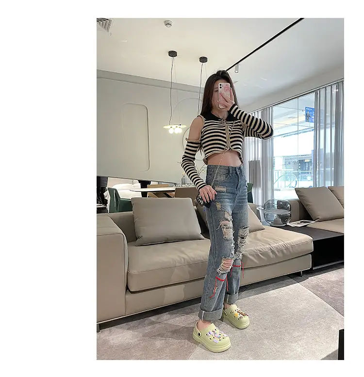 Women's Summer Soft-soled Hole Shoes Outer Wear Couple's Trendy Cute Sandals Hollow-out Sweet Shoes Nurse Slippers — feature 11