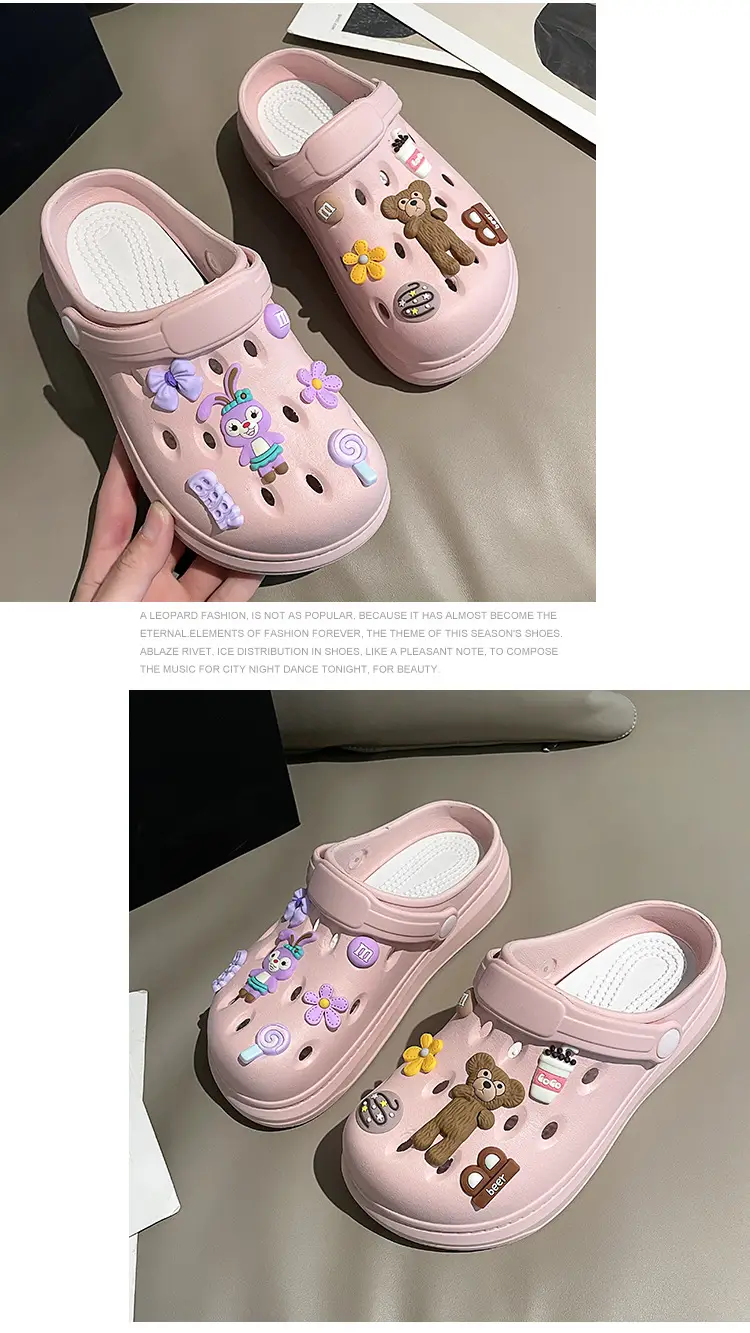 Women's Summer Soft-soled Hole Shoes Outer Wear Couple's Trendy Cute Sandals Hollow-out Sweet Shoes Nurse Slippers — feature 15