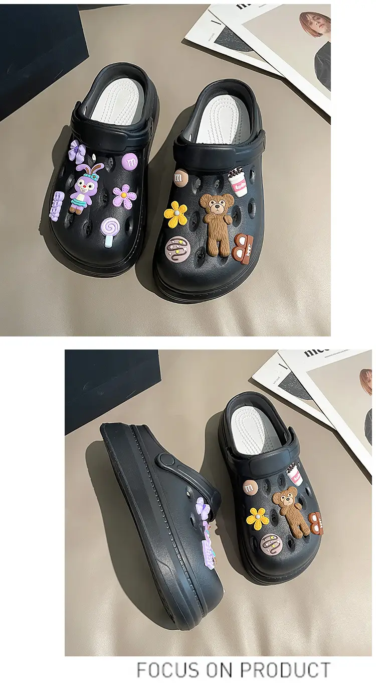 Women's Summer Soft-soled Hole Shoes Outer Wear Couple's Trendy Cute Sandals Hollow-out Sweet Shoes Nurse Slippers — feature 16