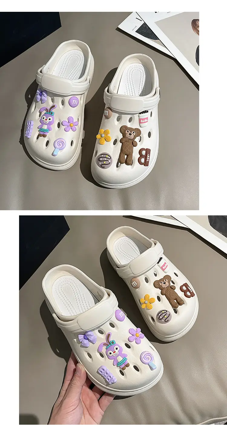 Women's Summer Soft-soled Hole Shoes Outer Wear Couple's Trendy Cute Sandals Hollow-out Sweet Shoes Nurse Slippers — feature 17