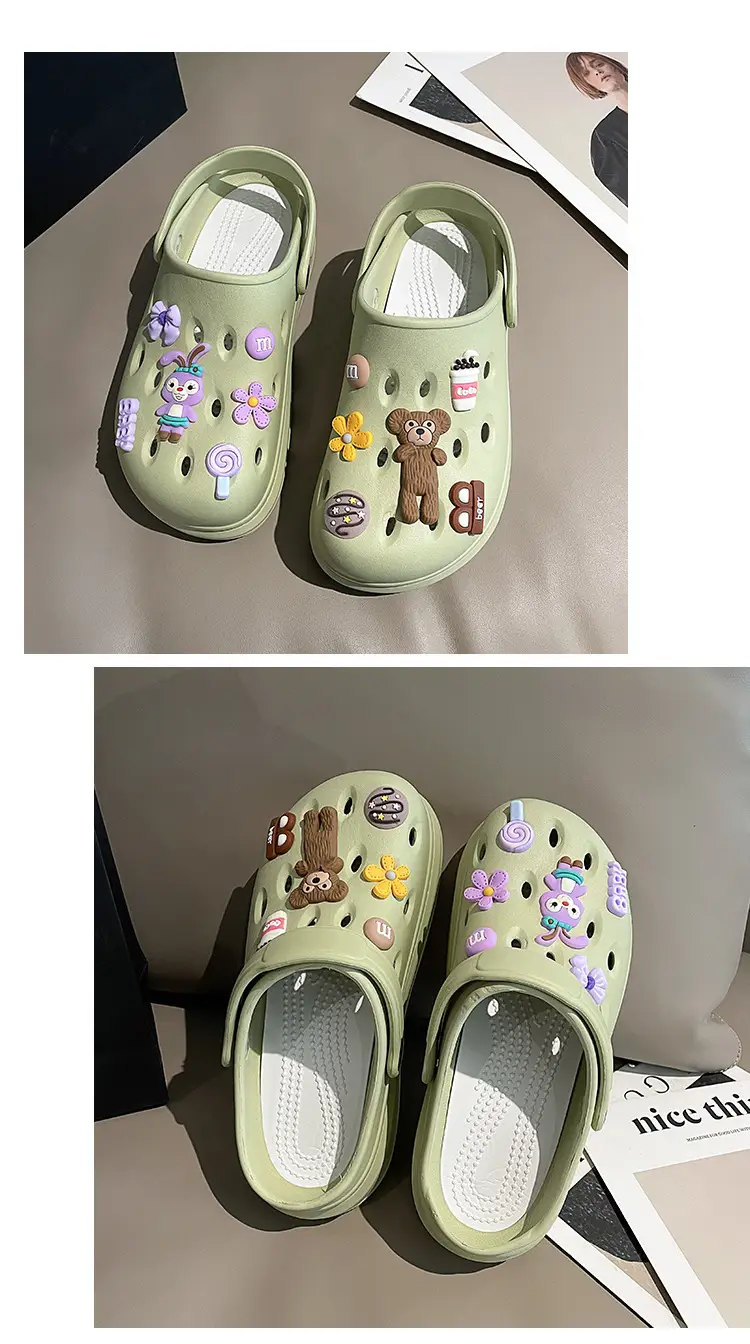 Women's Summer Soft-soled Hole Shoes Outer Wear Couple's Trendy Cute Sandals Hollow-out Sweet Shoes Nurse Slippers — feature 18