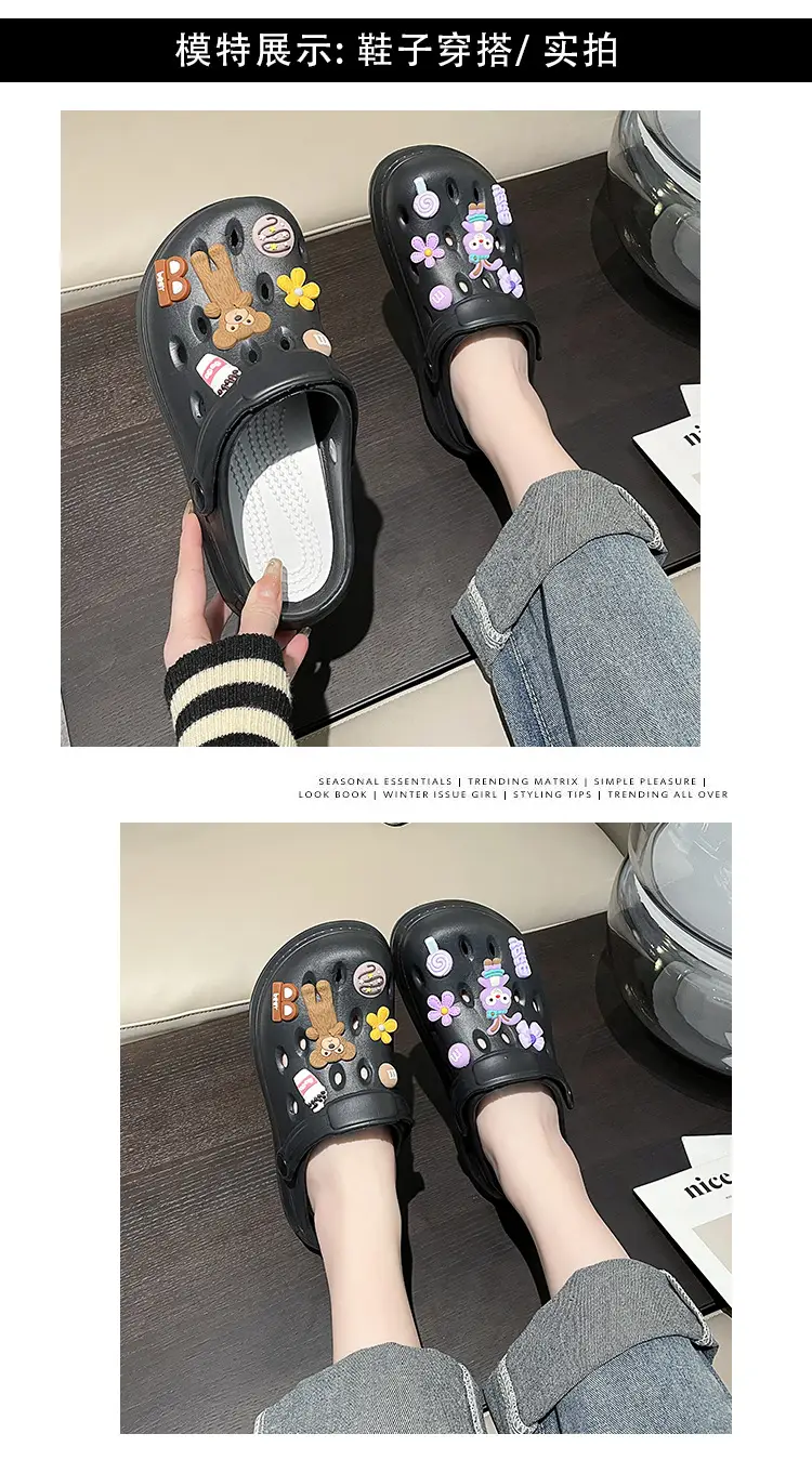 Women's Summer Soft-soled Hole Shoes Outer Wear Couple's Trendy Cute Sandals Hollow-out Sweet Shoes Nurse Slippers — feature 2
