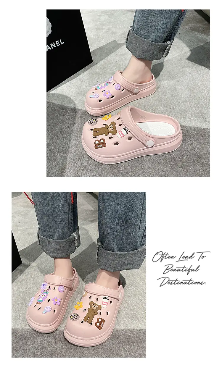 Women's Summer Soft-soled Hole Shoes Outer Wear Couple's Trendy Cute Sandals Hollow-out Sweet Shoes Nurse Slippers — feature 6