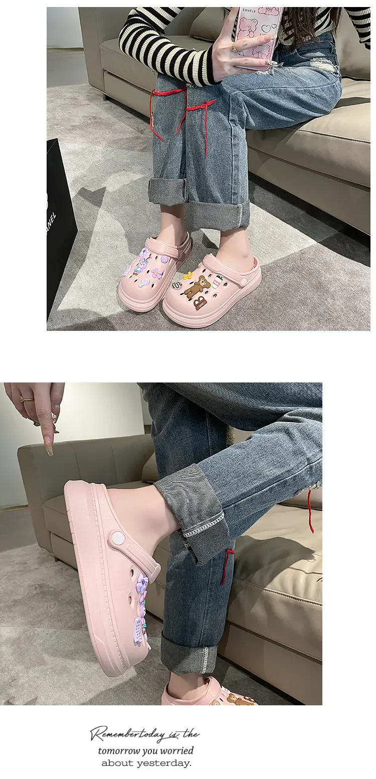 Women's Summer Soft-soled Hole Shoes Outer Wear Couple's Trendy Cute Sandals Hollow-out Sweet Shoes Nurse Slippers — feature 7
