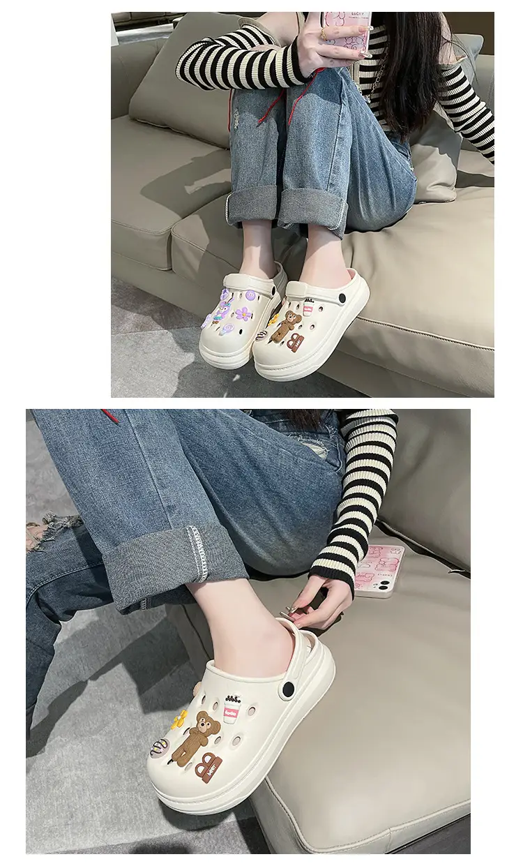 Women's Summer Soft-soled Hole Shoes Outer Wear Couple's Trendy Cute Sandals Hollow-out Sweet Shoes Nurse Slippers — feature 9