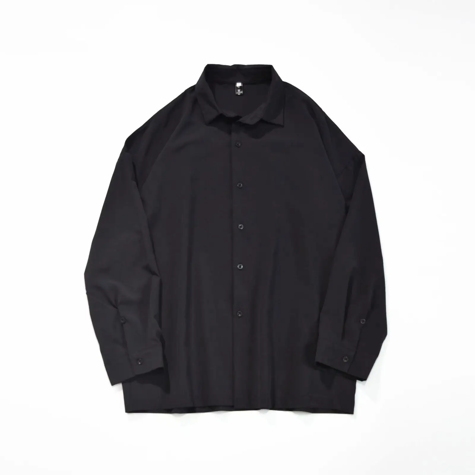 Black Long Sleeve Men's Shirt Korean Style Lazy Wear