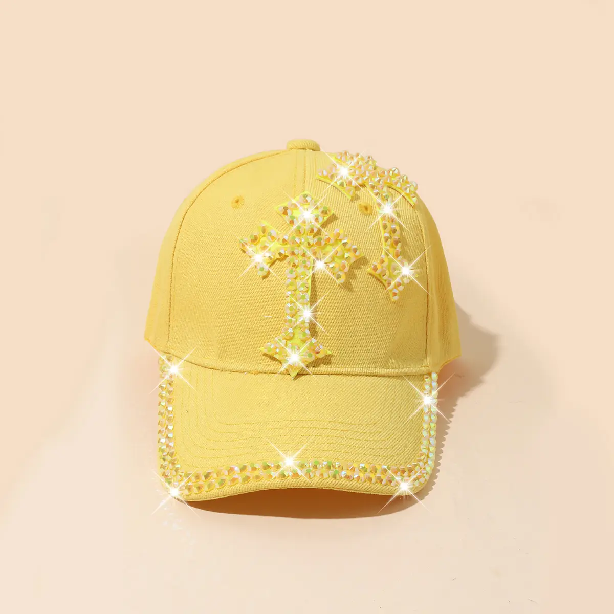 Pink Korean Rhinestone Baseball Cap for Girls - Image 12